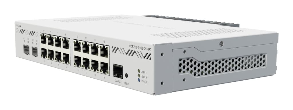 MikroTik CCR2004-16G-2S+PC — Sessiz, 16× Gigabit + 2× 10G SFP+ Firewall Router