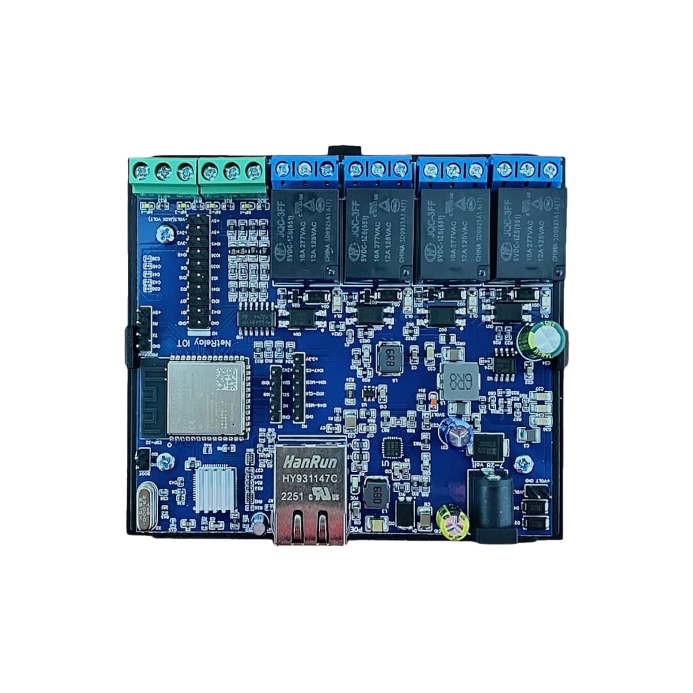 NetRelay IoT Development Board 4 Röle (PoE-Ethernet-WiFi Lan Relay) Geliştirme Kartı (Adaptörsüz)