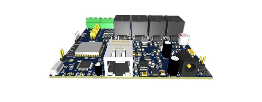 NetRelay IoT Development Board 4 Röle (PoE-Ethernet-WiFi Lan Relay) Geliştirme Kartı (Adaptörsüz)