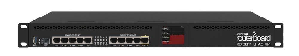 Mikrotik  RB3011UiAS-RM 10 Port Gigabit Ethernet 1 Port 1.25G SFP  Router Firewall