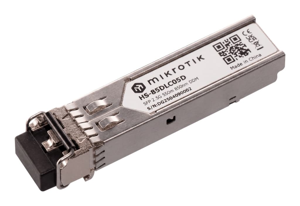 MikroTik HS-85DLC05D | 1G/2.5G Multimode SFP Modül, 850 nm, 550 m, LC, DDM