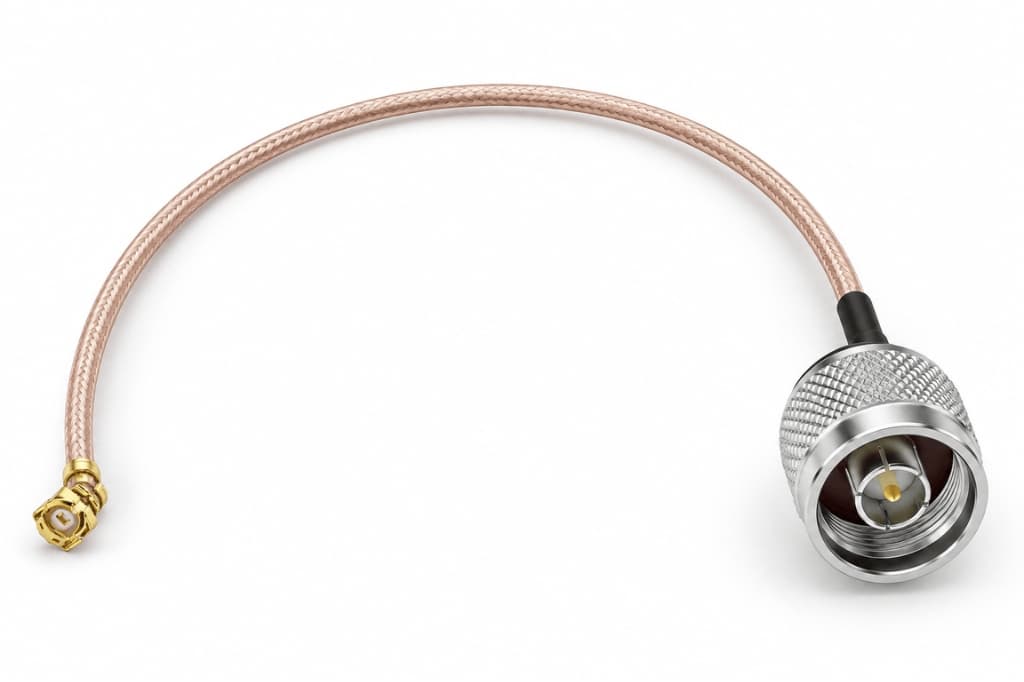 30 cm RG316 N-Male to U.FL Pigtail Kablo | 50 Ohm, Düşük Kayıplı RF Coaxiel Kablo