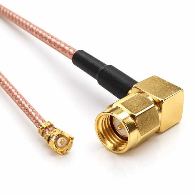 30 cm RG178 SMA Male 90° to U.FL Pigtail Kablo | 50 Ohm DC–6 GHz RF Kablo