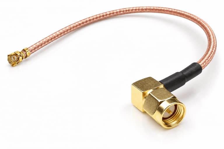30 cm RG178 SMA Male 90° to U.FL Pigtail Kablo | 50 Ohm DC–6 GHz RF Kablo
