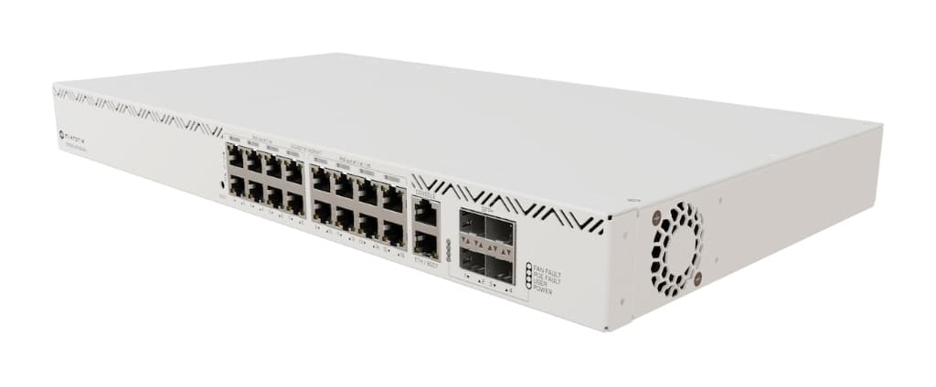 MikroTik CRS320-8P-8B-4S+RM 802.3bt PoE++, 8× af/at + 8× bt, 4× 10G SFP+, 600W PoE++ Switch