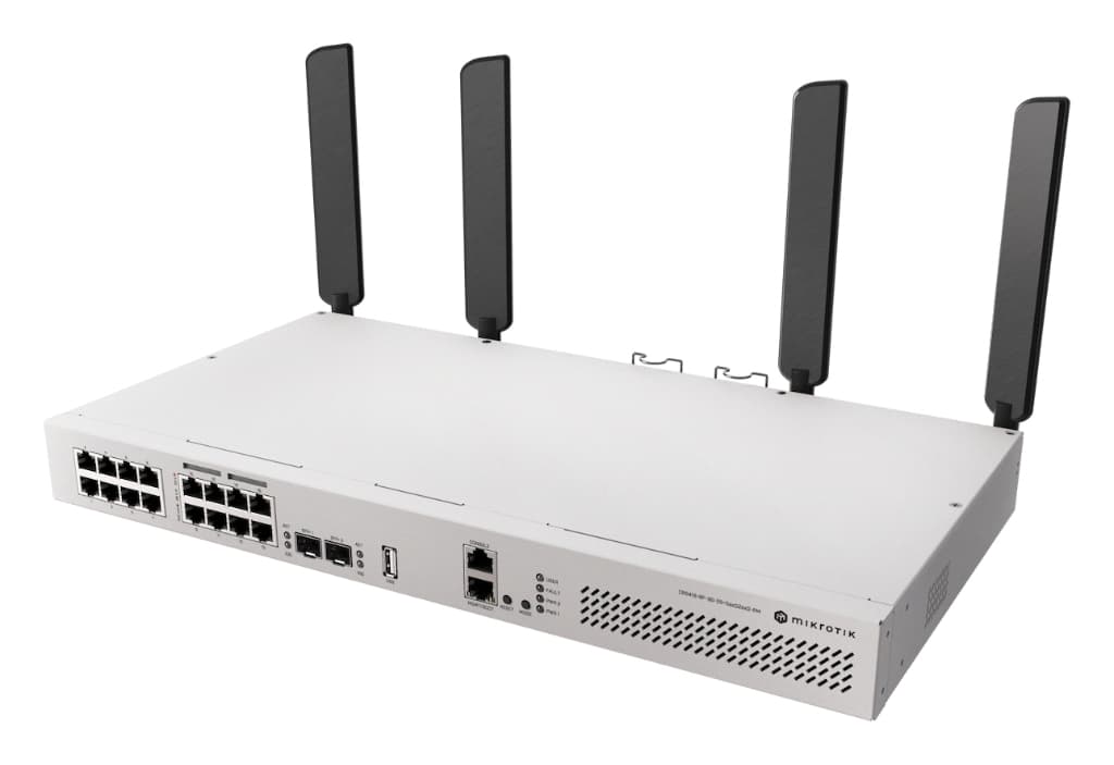 MikroTik CRS418-8P-8G-2S+5axQ2axQ-RM Wi-Fi 6 - 16× GbE, 8× PoE-out, 2× 10G SFP+