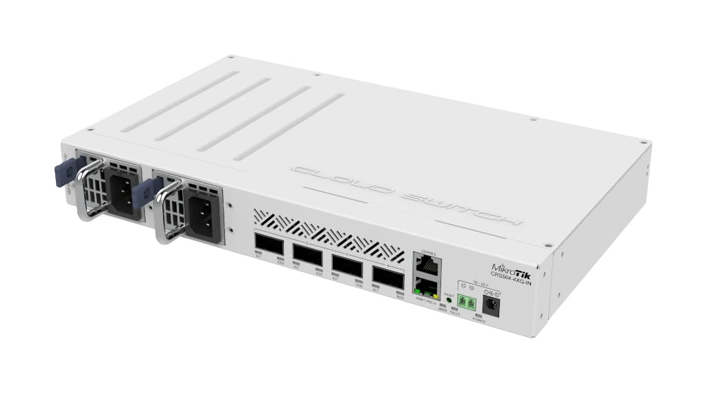 MikroTik CRS504-4XQ-IN 4× 100G QSFP28, 16× 25G breakout, 800 Gbps İç Mekan Omurga Switch