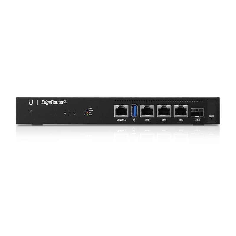 UBNT EdgeRouter 4 (ER-4) – 4 Gbps Throughput, 3 Gigabit RJ45 ve 1 SFP Portlu Profesyonel Router