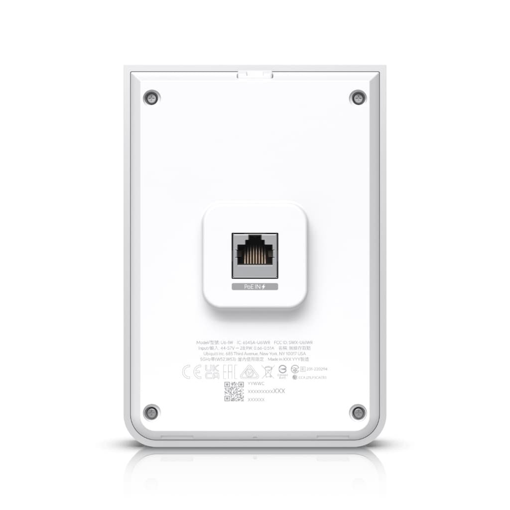 UBNT UniFi U6 In-Wall (U6-IW) WiFi 6 Duvar Tipi Access Point – 6 Stream, 4 Port GbE Switch, PoE Out, Otel Odası İçin İdeal