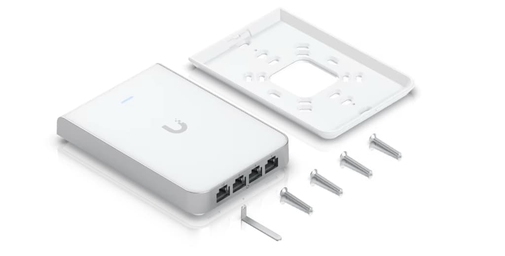 UBNT UniFi U6 In-Wall (U6-IW) WiFi 6 Duvar Tipi Access Point – 6 Stream, 4 Port GbE Switch, PoE Out, Otel Odası İçin İdeal