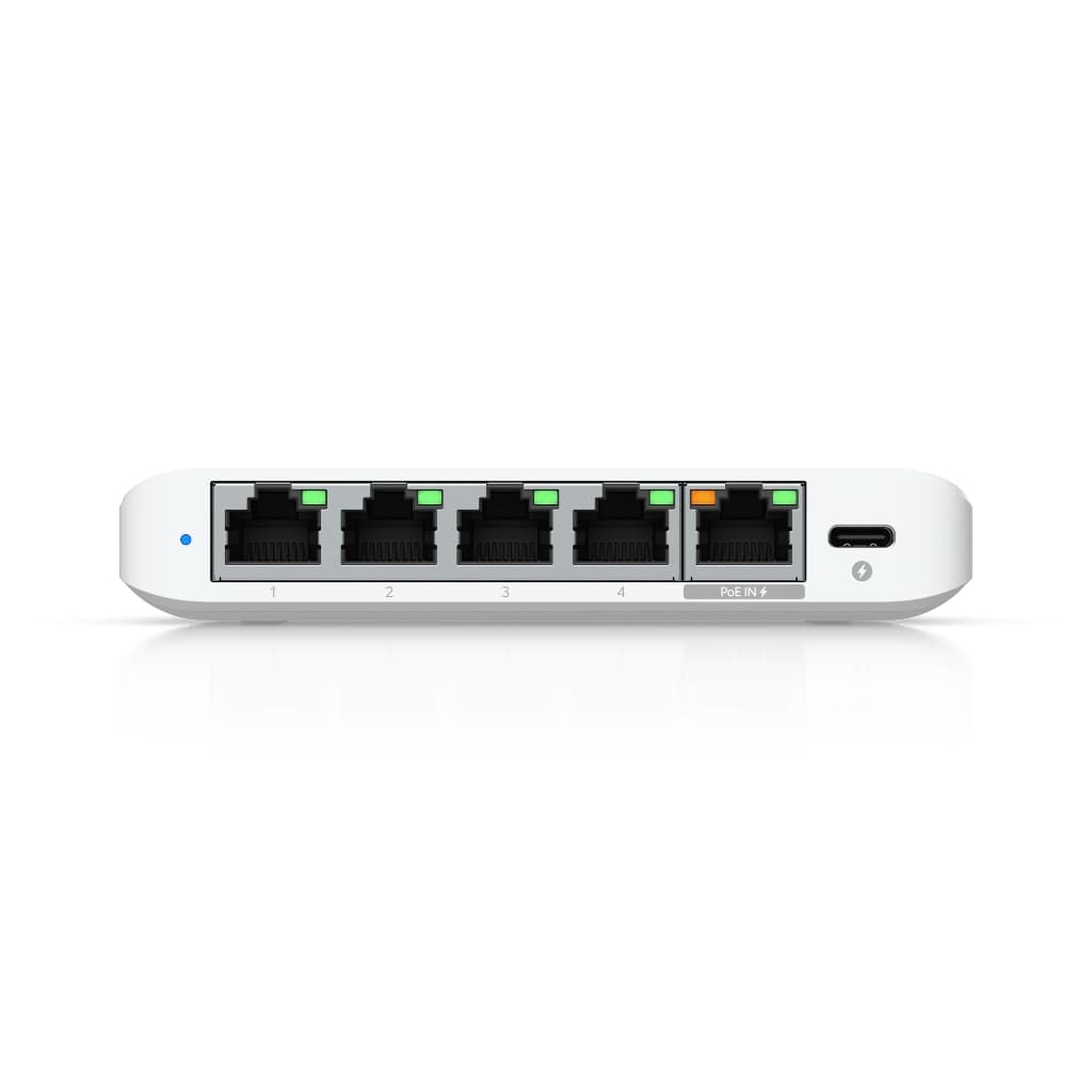 UBNT UniFi Flex Mini 2.5G (USW-Flex-2.5G-5) | 5 Port 2.5GbE, PoE ve USB-C Destekli Kompakt Switch